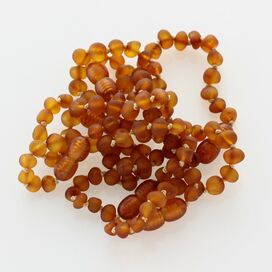 6 Raw Cognac BAROQUE Baltic amber teething bracelets 14cm