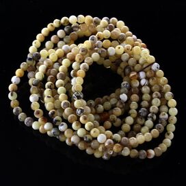 10 Marble ROUND Baltic amber adult stretch bracelets 18cm