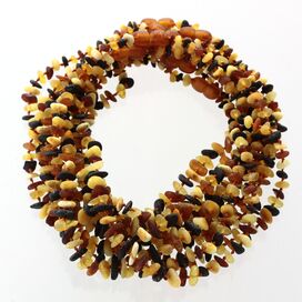 10 Raw Multi CHIPS Baltic amber teething Baby necklaces 32cm