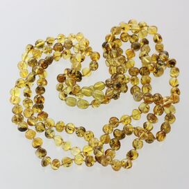 3 Big Green BAROQUE Baltic amber adult necklaces 51cm