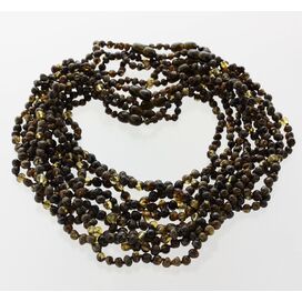 10 Small Dark BAROQUE Baltic amber adult necklaces 46cm