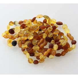 10 Raw Mix BEANS Baltic amber adult bracelets 19cm