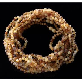 10 Raw Mix BAROQUE Baltic amber teething necklaces 38cm