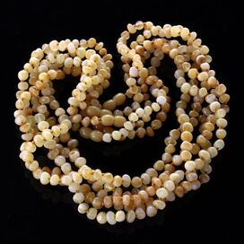 5 Milk BAROQUE beads Baltic amber adult necklaces 50cm
