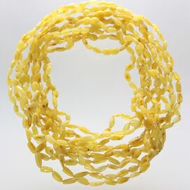 10 Butter BEANS Baltic amber adult wholesale necklaces 51cm