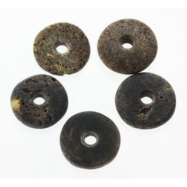 5 Raw Donut shape Baltic amber pendant medallion