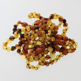 10 Raw Mix BAROQUE Baltic amber teething bracelets 14cm