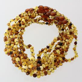 10 Raw Mix BAROQUE Baltic amber teething necklaces 33cm