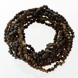 10 Raw Dark BAROQUE Baltic amber teething necklaces 33cm
