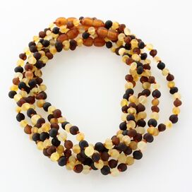 6 Raw Multi BAROQUE Baltic amber teething necklaces 32cm