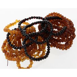 22 Stretch BAROQUE Baltic amber adult bracelets 19cm