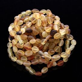 10 Raw Mix BEANS Baltic amber adult bracelets 21cm