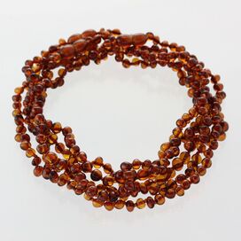 5 Cognac BAROQUE Baltic amber teething necklaces 33cm