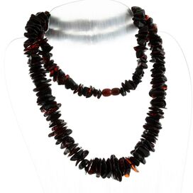 Large cherry chips Baltic amber necklace 79cm