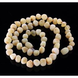 Raw Milk BAROQUE beads Baltic amber necklace 45cm