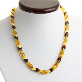 Overlapping Multi pieces Baltic amber necklace 46cm