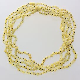 5 Raw Milk BAROQUE beads Baltic amber adult necklaces 60cm