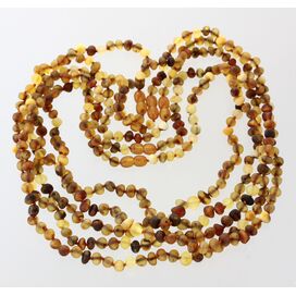 5 Raw Mix BAROQUE Baltic amber adult necklaces 55cm