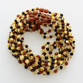 10 Pop Multi BAROQUE Baltic amber teething necklaces 28cm