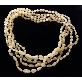 5 Milk BEANS Baltic amber adult necklaces 55cm