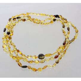 3 Mix BEANS Baltic amber adult necklaces 55cm