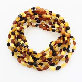 10 Raw Multi BEANS Baby teething Baltic amber necklaces 33cm