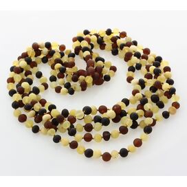 5 Raw Multi BAROQUE Baltic amber adult necklaces 50cm