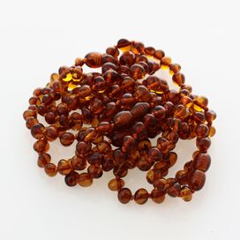 10 Cognac BAROQUE Baltic amber teething bracelets 13cm