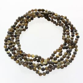 5 Big Raw Green BAROQUE Baltic amber adult necklaces 47cm