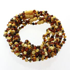 10 Multi BAROQUE teething Baltic amber necklaces 33cm