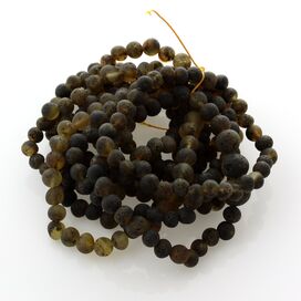 10 Raw Dark Stretch BAROQUE Baltic amber adult bracelets 19cm