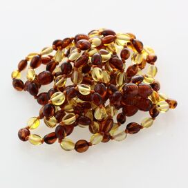 10 Multi BEANS Baltic amber teething Baby bracelets 14cm