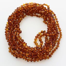 10 Cognac BAROQUE teething Baltic amber necklaces 38cm