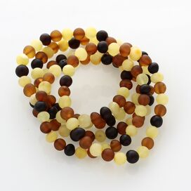 5 Raw Multi BAROQUE Baltic amber adult stretch bracelets 18cm