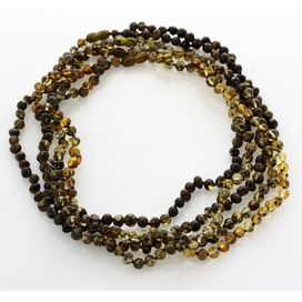 5 Dark BAROQUE Baltic amber adult necklaces 50cm