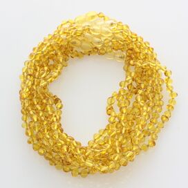 10 Lemon BAROQUE teething Baltic amber necklaces 33cm