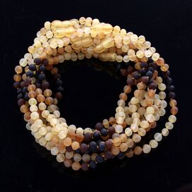 10 Raw Rainbow BAROQUE teething Baltic amber necklaces 32cm