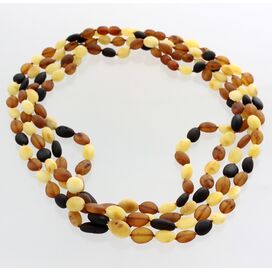 4 Big Multi BEANS Baltic amber adult necklaces 55cm