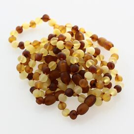 10 Big Raw Multi BAROQUE Baltic amber teething bracelets 14cm