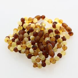 10 Big Raw Multi BAROQUE Baltic amber teething bracelets 14cm