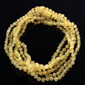 6 Raw Lemon BAROQUE teething Baltic amber necklaces 34cm