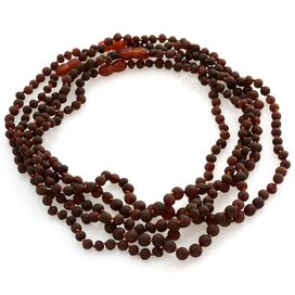 5 Small Raw Cognac BAROQUE beads Baltic amber adult necklaces 45cm