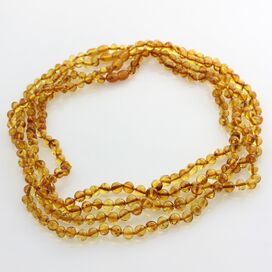 4 Honey BAROQUE beads Baltic amber adult necklaces 50cm