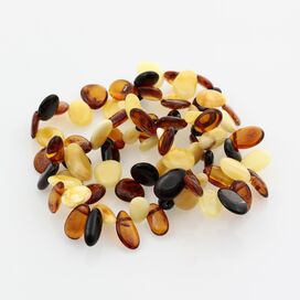 3 Multi Leaf Baltic amber Choker Leaves stretch Bracelets 18cm