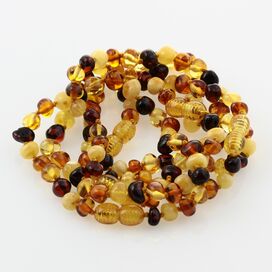 5 Multi BAROQUE Baltic amber adult bracelets 19cm