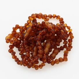 10 Raw Cognac BAROQUE Baltic amber teething bracelets 15cm