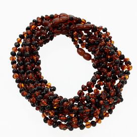 10 Multi BROQUE teething Baltic amber necklaces 32cm