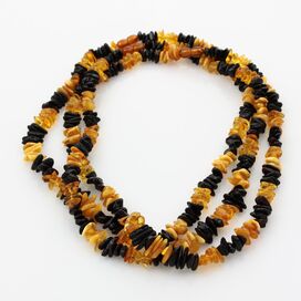 3 Multi CHIPS Baltic amber necklaces 48cm