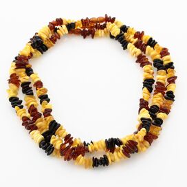 3 Rainbow CHIPS Baltic amber necklaces 46cm