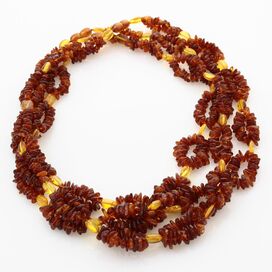 3 Multi line CHIPS Baltic amber necklaces 48cm
